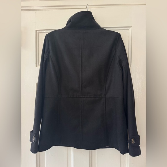 Double breasted black Peacoat w/tortoise buttons - Picture 7 of 13